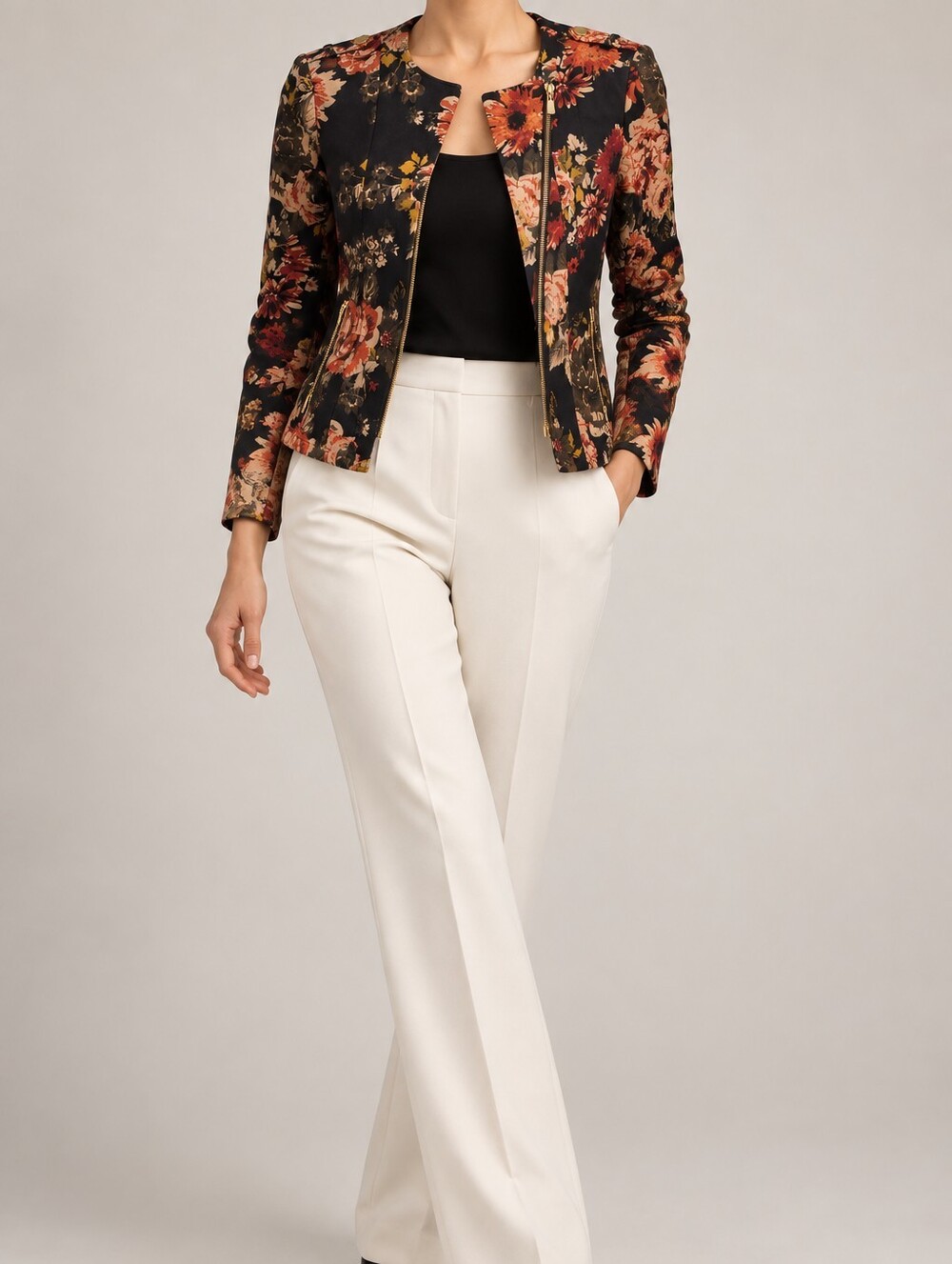 Tristan Floral Moto Jacket Blazer – Size M/M